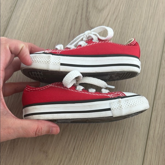 Converse Kids Red and White Sneakers - Picture 5 of 9